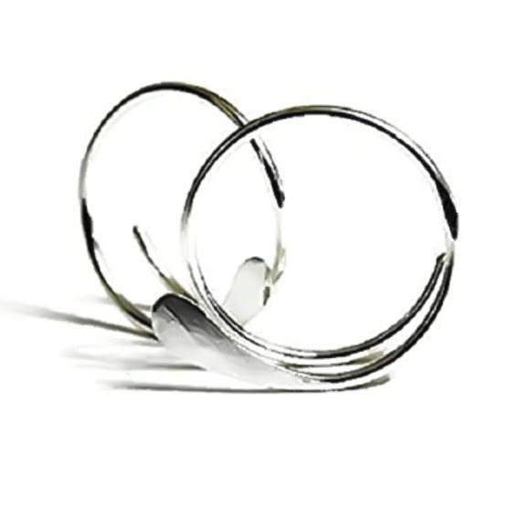 Moodtherapy Jewelry - 925ss hammered Open Hoop Earrings